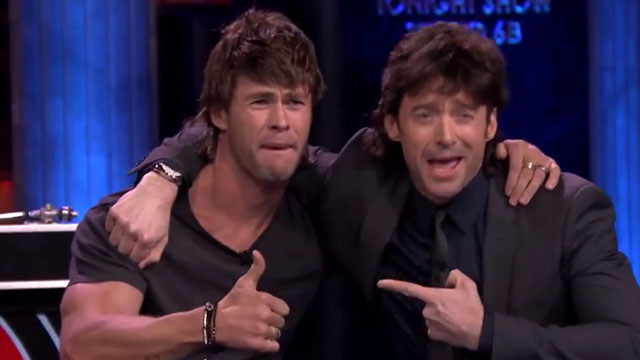 Hugh Jackman, Chris Hemsworth Make Mullets Sexy on ‘Tonight Show’